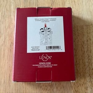 Lenox Silver Gems Clear Present Ornament